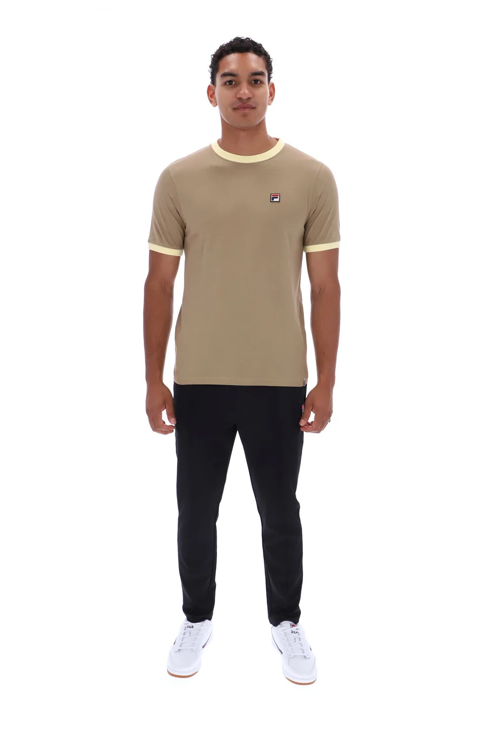 Fila LM1836AT Marconi Essential Ringer T-Shirt 223 - Chinchilla/Double Cream