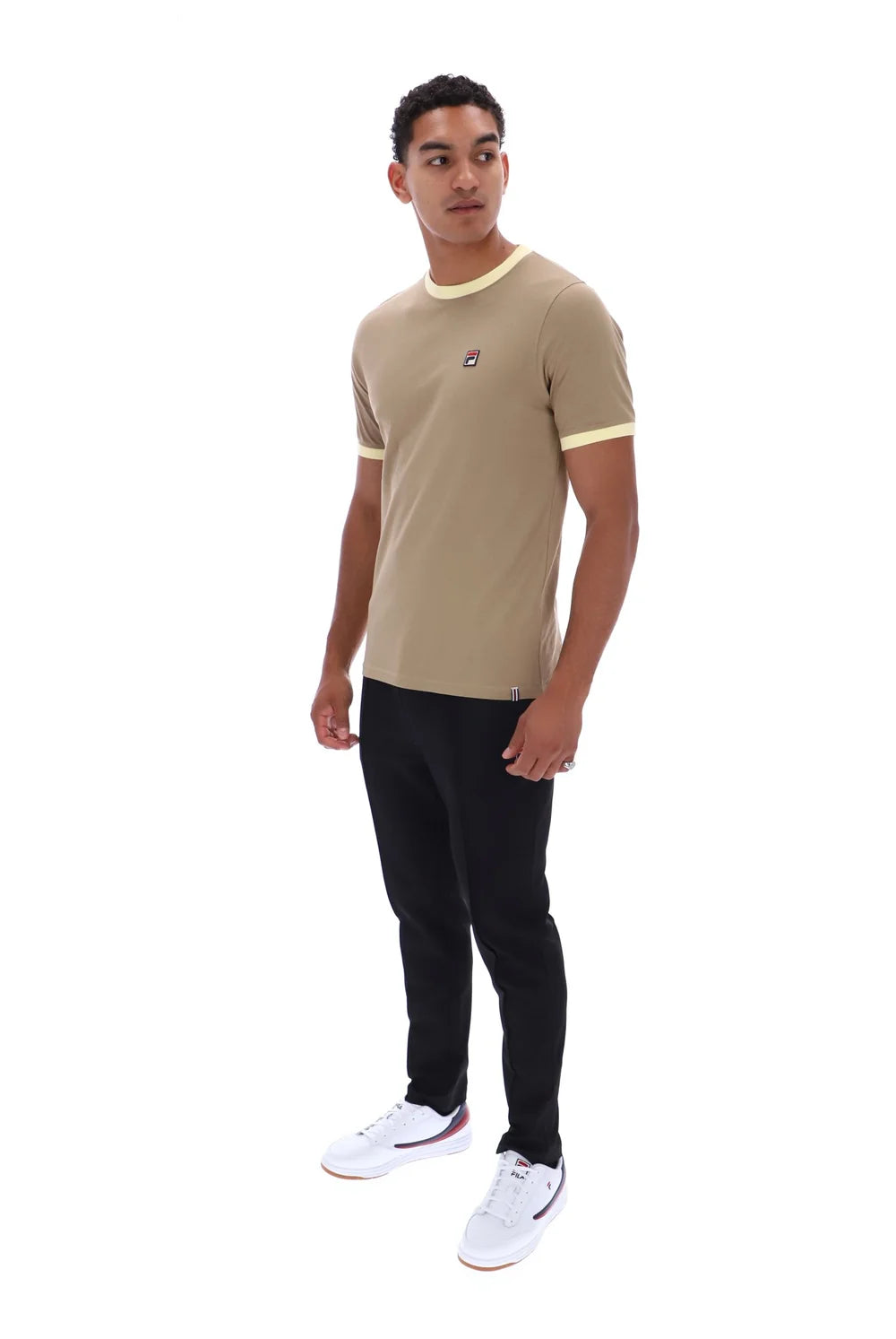 Fila LM1836AT Marconi Essential Ringer T-Shirt 223 - Chinchilla/Double Cream