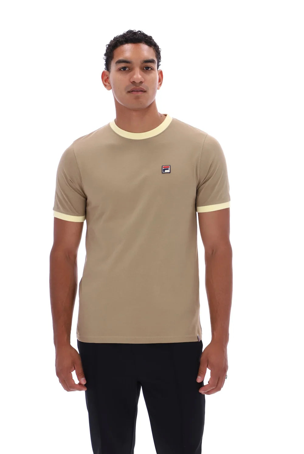 Fila LM1836AT Marconi Essential Ringer T-Shirt 223 - Chinchilla/Double Cream