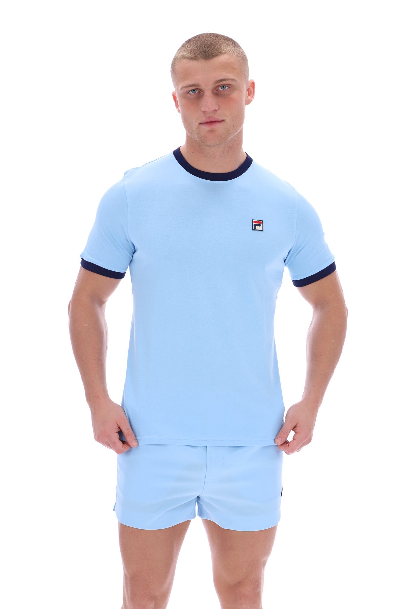 Fila Marconi Essential Ringer T-Shirt Blue Bell/Navy