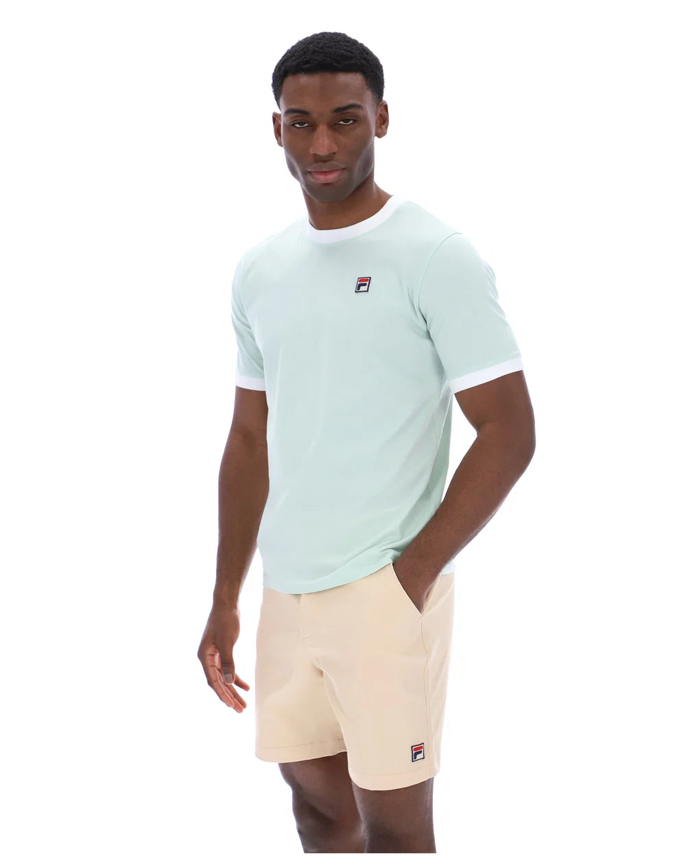 Fila LM1836AT Marconi Essential Ringer T-Shirt - Surf Spray/White