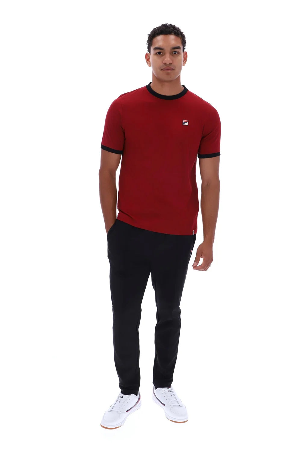 Fila LM1836AT Marconi Essential Ringer T-Shirt 553 - Sundried Tomato/Black