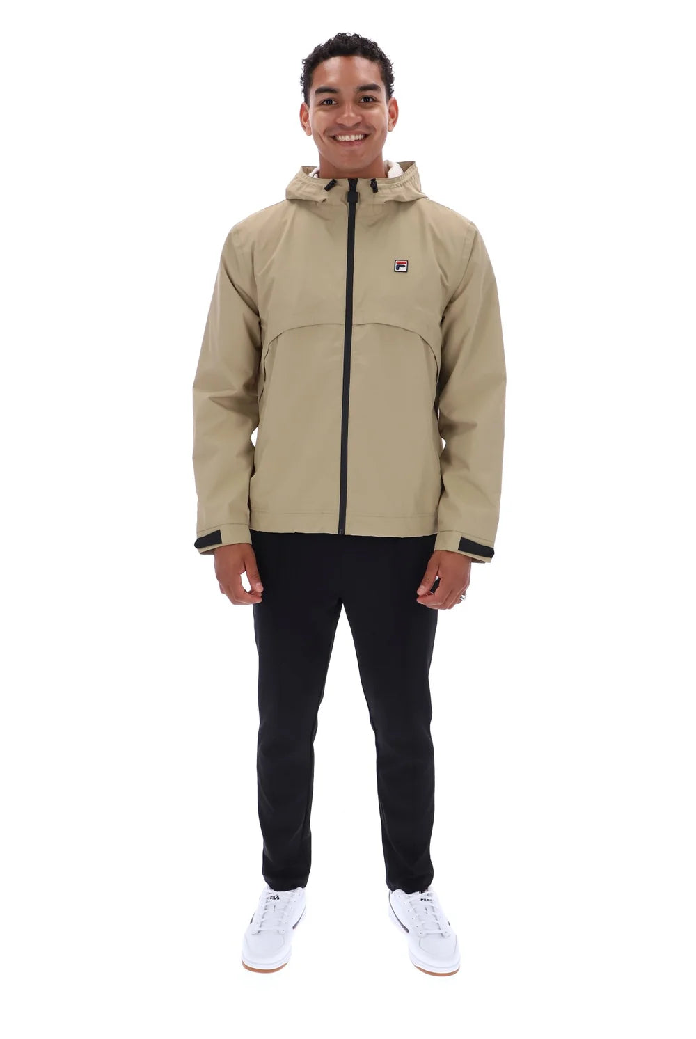 Fila FW26MH019 Marcos Full Zip Jacket W/ Bamboo Badge 223 - Chinchilla/Gardenia