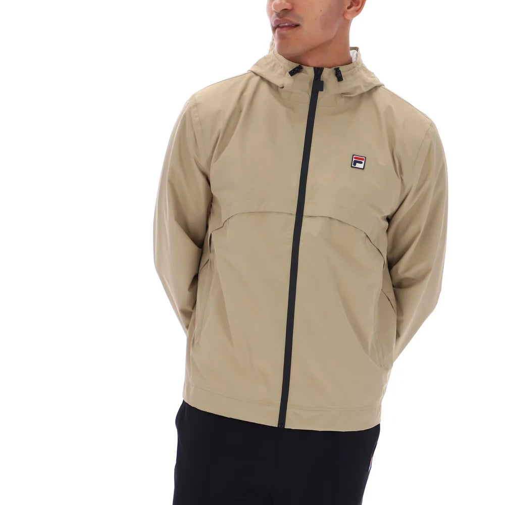 Fila FW26MH019 Marcos Full Zip Jacket W/ Bamboo Badge 223 - Chinchilla/Gardenia
