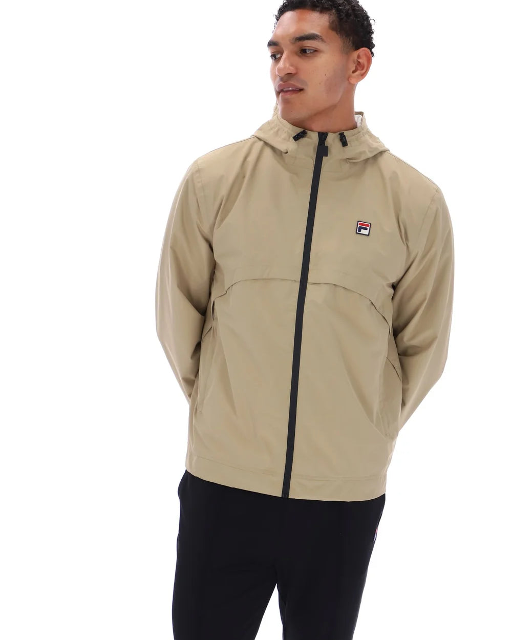 Fila FW26MH019 Marcos Full Zip Jacket W/ Bamboo Badge 223 - Chinchilla/Gardenia