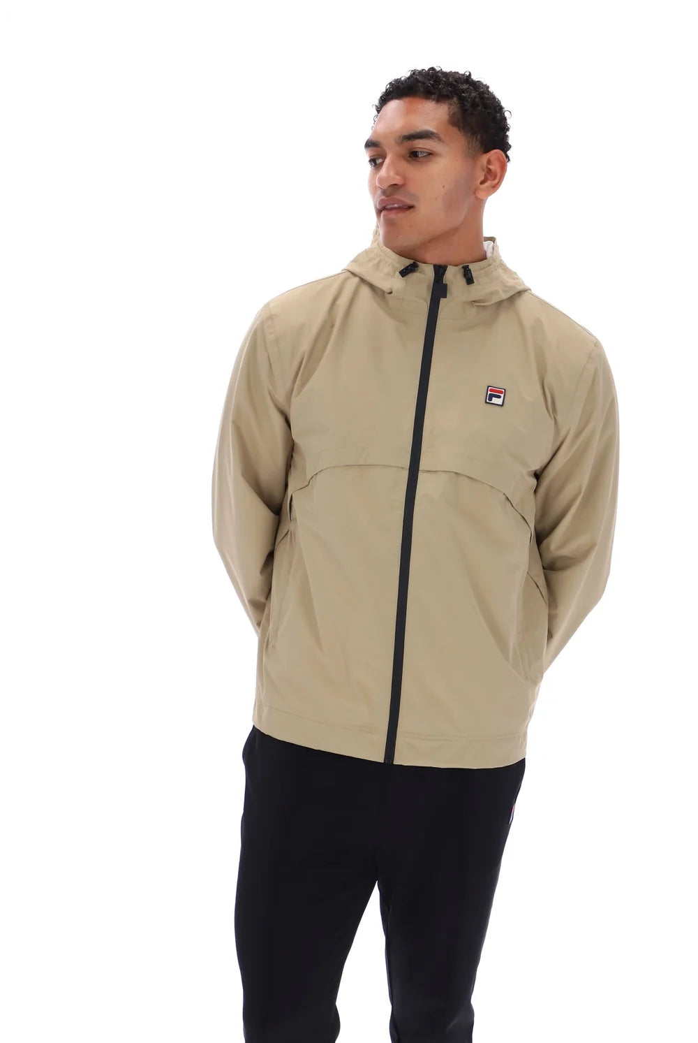 Fila FW26MH019 Marcos Full Zip Jacket W/ Bamboo Badge 223 - Chinchilla/Gardenia