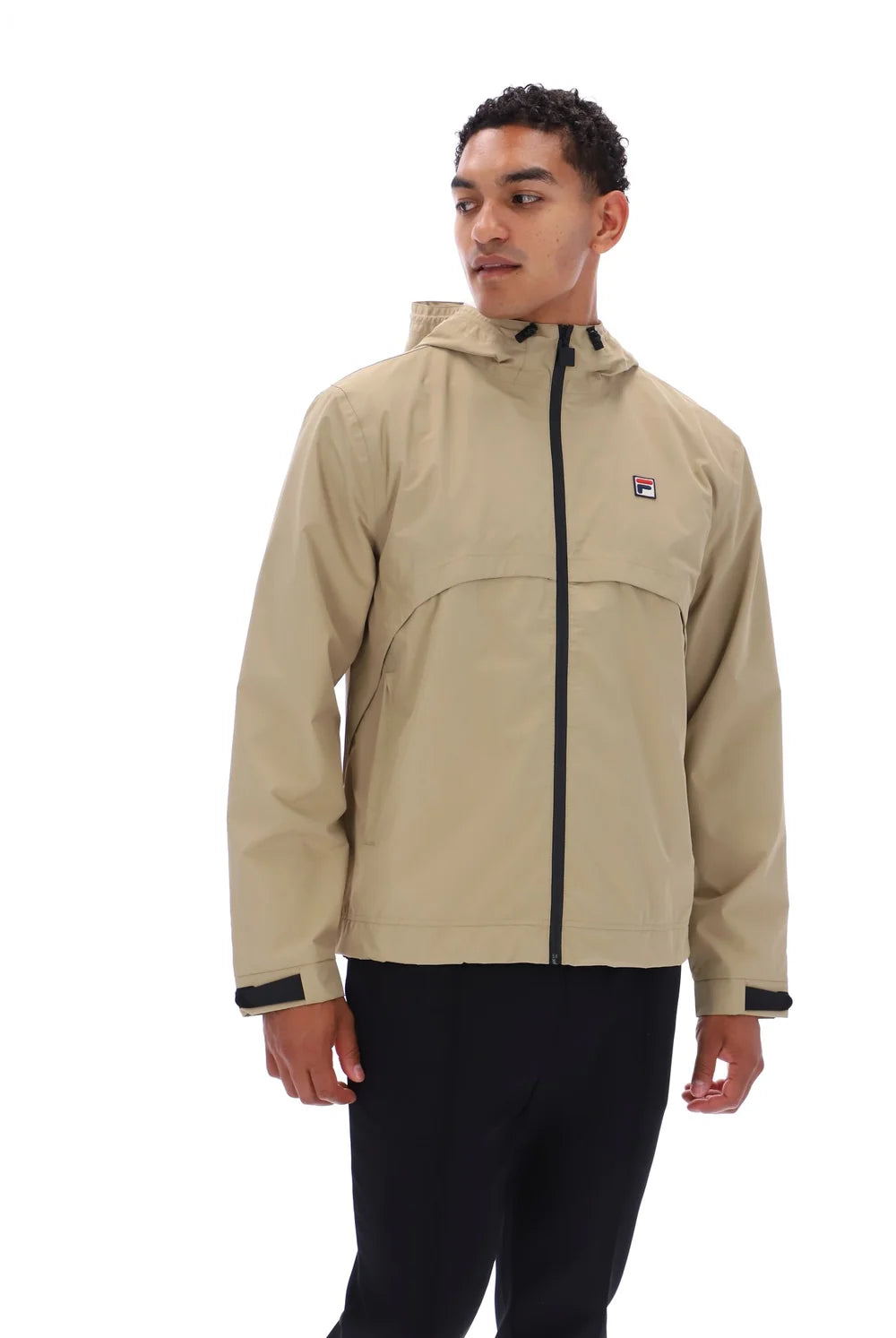 Fila FW26MH019 Marcos Full Zip Jacket W/ Bamboo Badge 223 - Chinchilla/Gardenia