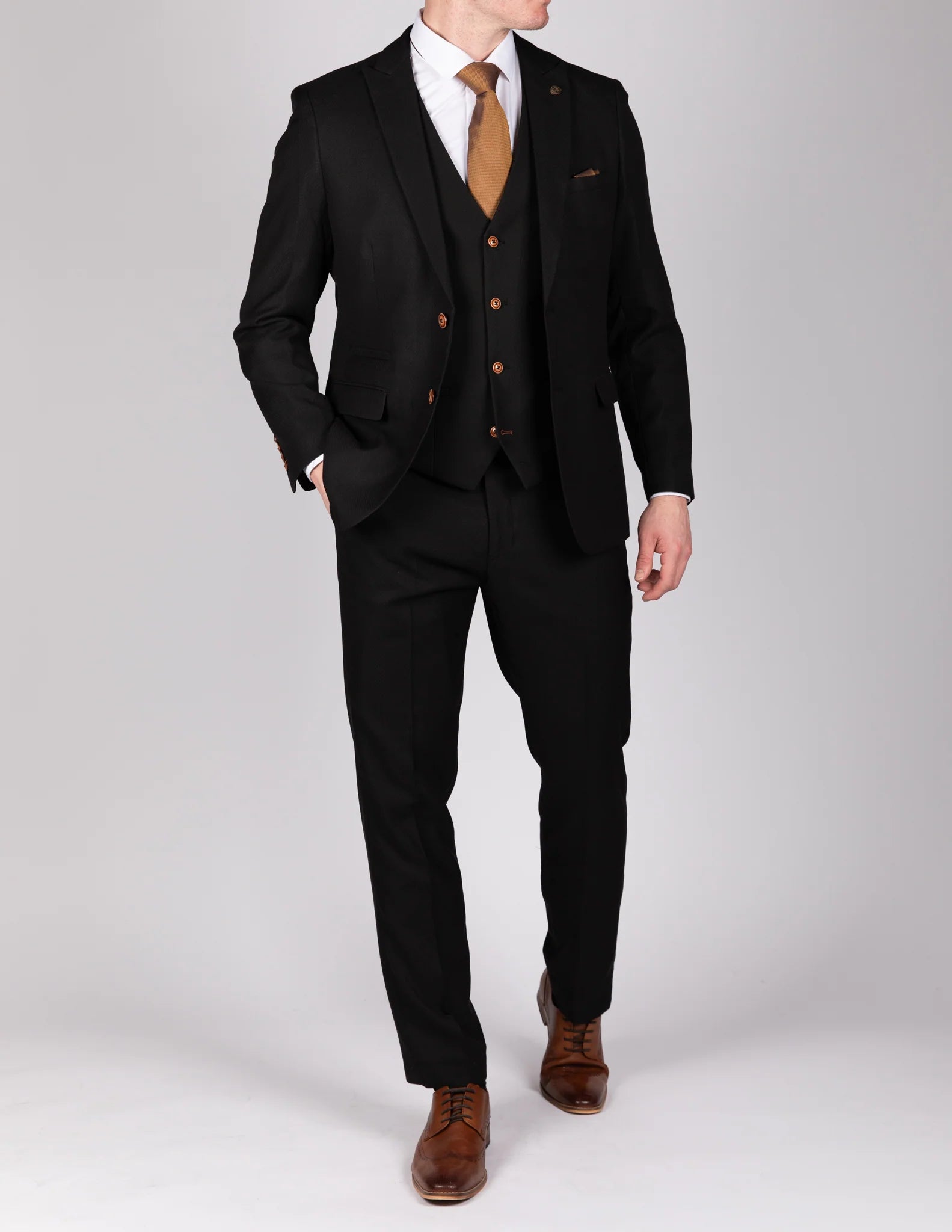 Marc Darcy Max Blazer With Contrast Buttons - Black