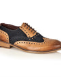 London Brogues Tan/Navy Suede Shoe