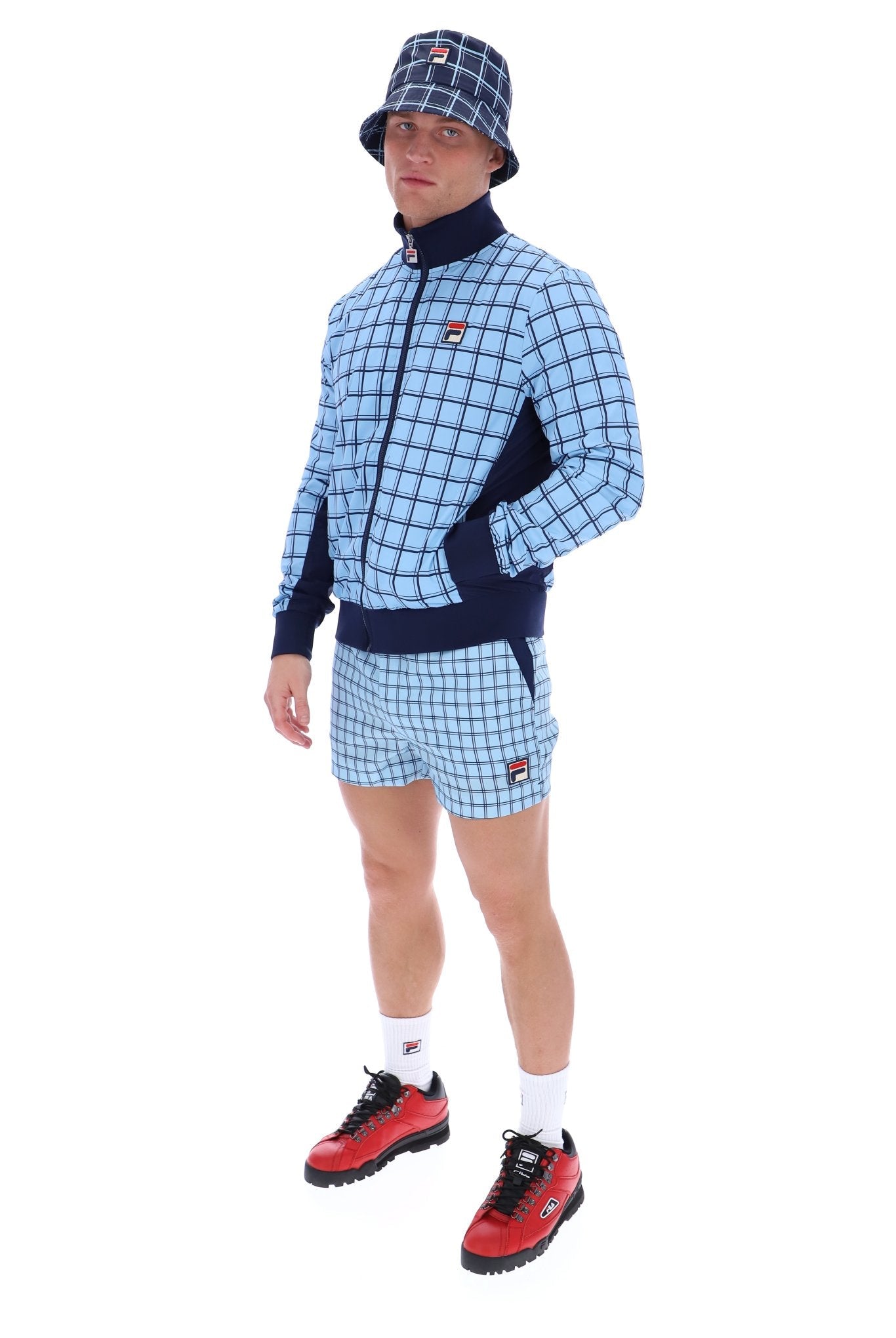 Fila Morgan Check Jacket Navy/Blue Bell