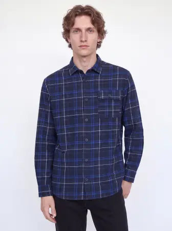JJ Rebel Gavin Gingham L/S Shirt - Vintage Indigo