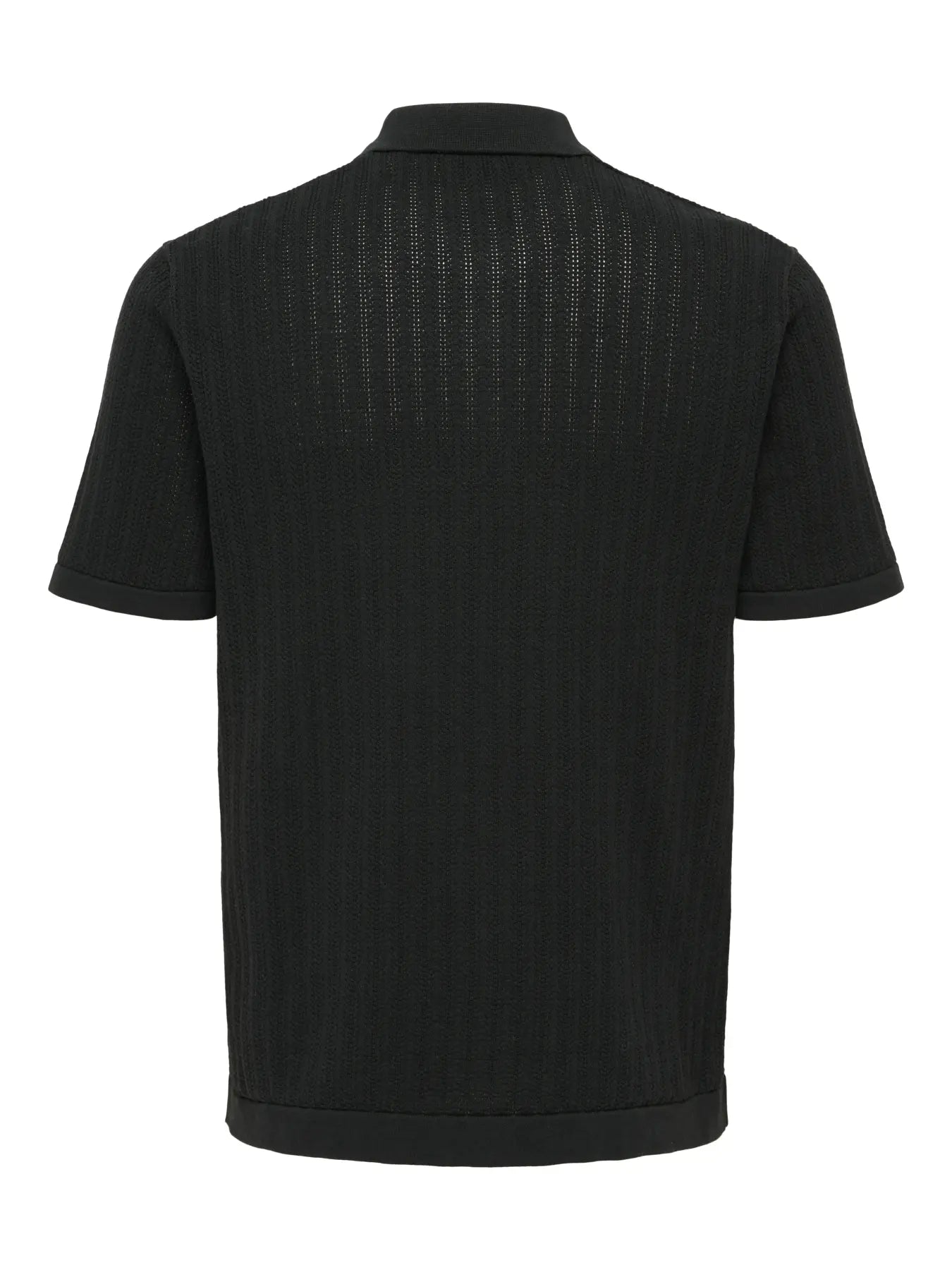Only & Sons Moon Regular Knitted Polo T-Shirt - Black