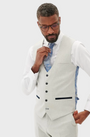 Marc Darcy Bromley Single Breasted Waistcoat - Stone Check