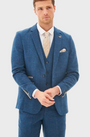 Marc Darcy Dion Tweed Check Blazer - Blue