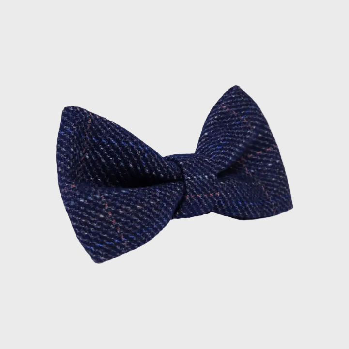Marc Darcy Harry Tweed Check Bow Tie - Indigo Blue