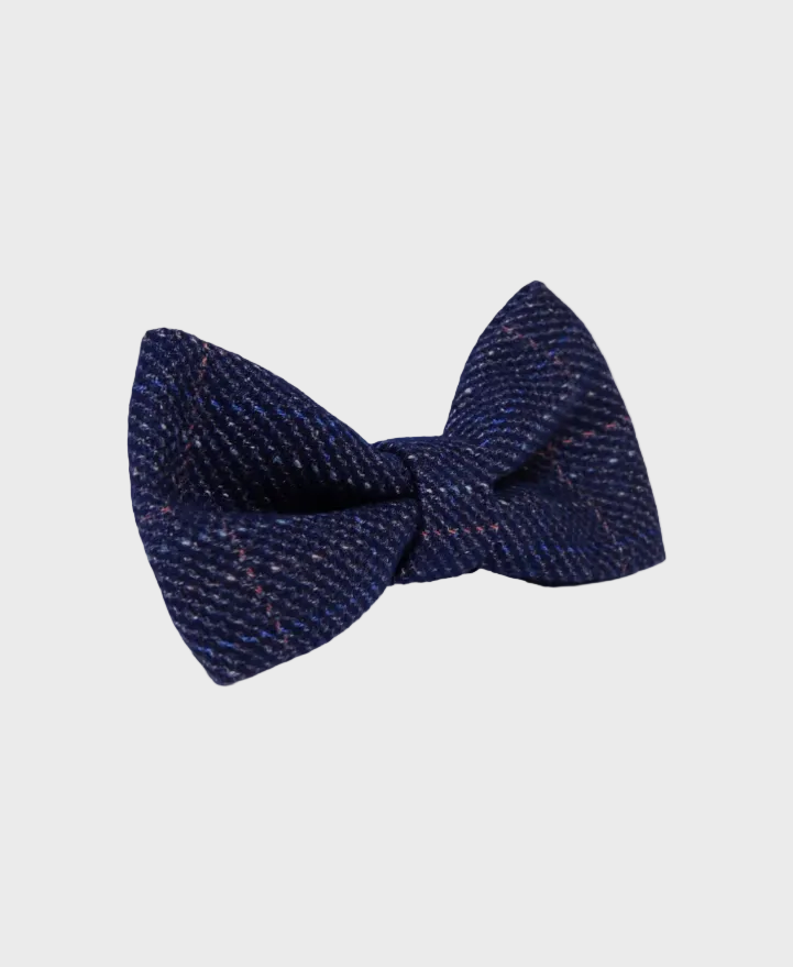 Marc Darcy Harry Tweed Check Bow Tie - Indigo Blue