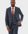 Marc Darcy Jenson Check Blazer Marine Navy Check