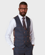 Marc Darcy Jenson Double Breasted Waistcoat - Marine Navy