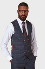 Marc Darcy Jenson Double Breasted Waistcoat - Marine Navy