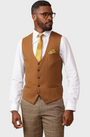 Marc Darcy Kelvin Single Breasted Waistcoat - Tan