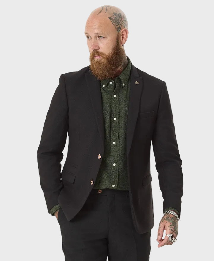 Marc Darcy Max Blazer With Contrast Buttons - Black