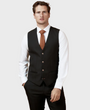 Marc Darcy Max Single Breasted Waistcoat - Black