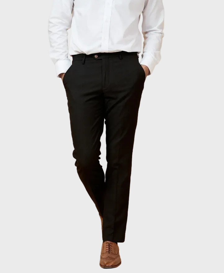 Marc Darcy Max Trousers With Contrast Buttons - Black
