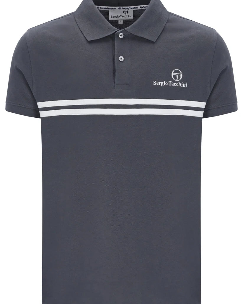 Sergio Tacchini STM1140 New Supermac Polo Shirt 595 - Turbulence/White