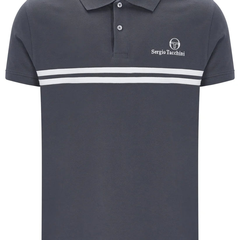Sergio Tacchini STM1140 New Supermac Polo Shirt 595 - Turbulence/White