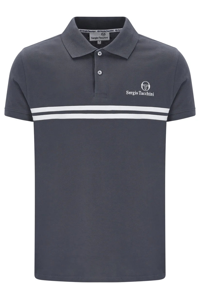 Sergio Tacchini STM1140 New Supermac Polo Shirt 595 - Turbulence/White