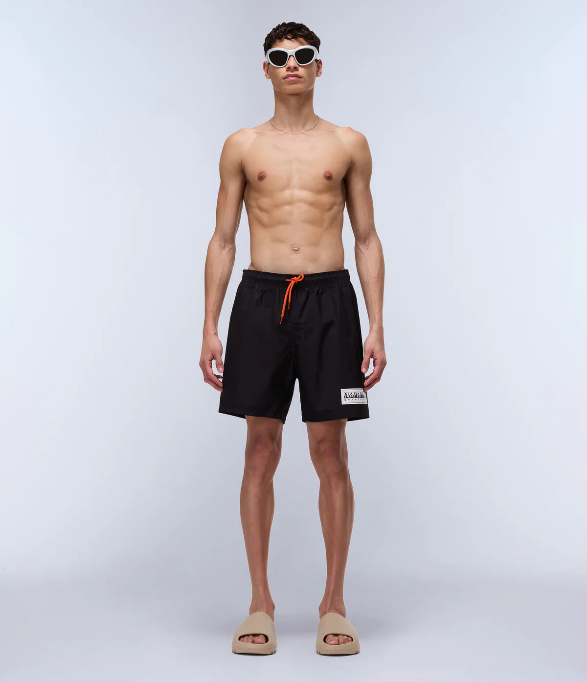 Napapirji Box Logo Swim Shorts - Black