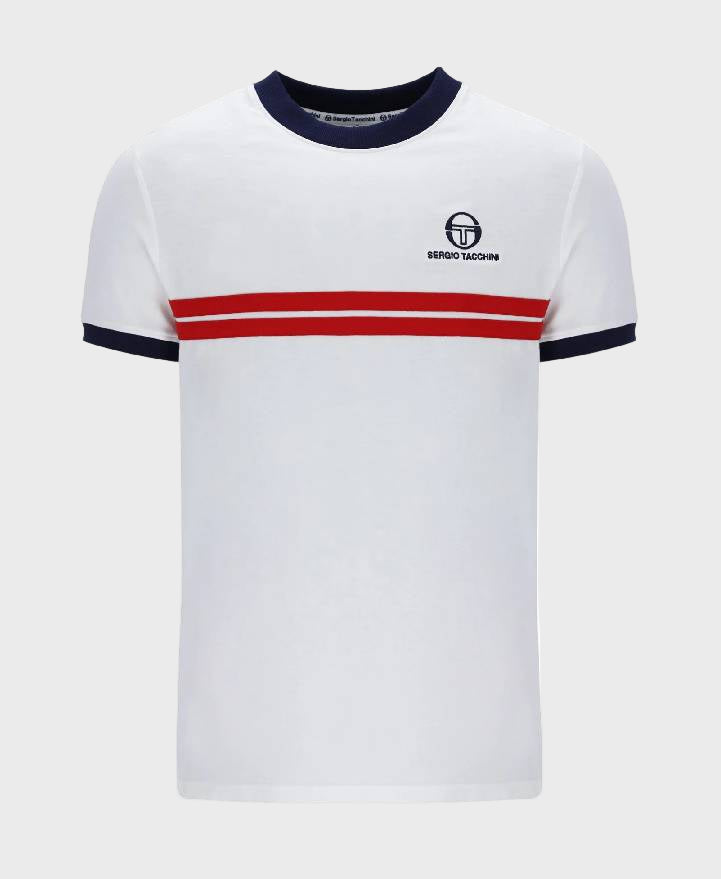 Sergio Tacchini Super MK2 T-Shirt 005 White/Adrenaline Rush