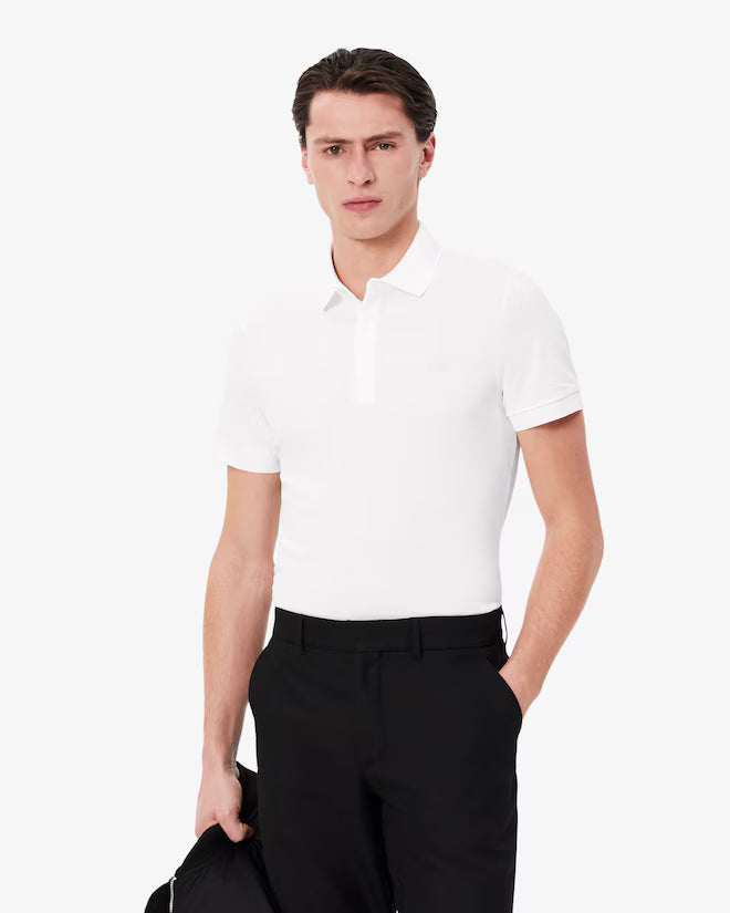 Lacoste PH5522 Regular Fit Paris Stretch Piqué Polo Shirt 001 White