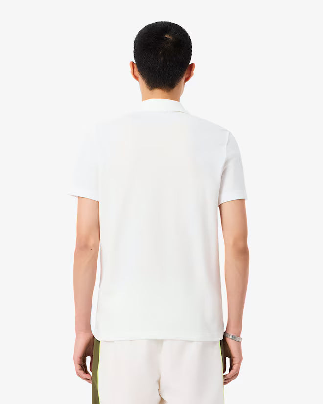 Lacoste PH5918 Regular Fit Colour-Block Petit Piqué Polo Shirt - 9IV White/Khaki