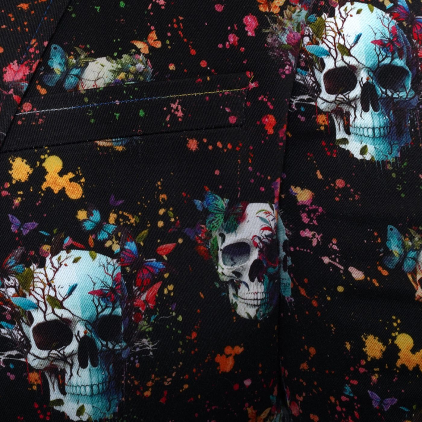 Claudio Lugli CL-2324 Skull Print Blazer Black