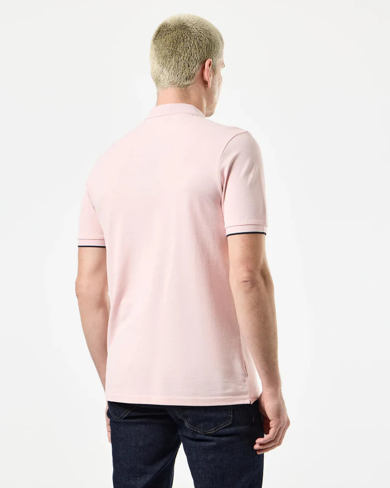 Weekend Offender Sakai Polo Shirt - Pale Blush/Mid House Check
