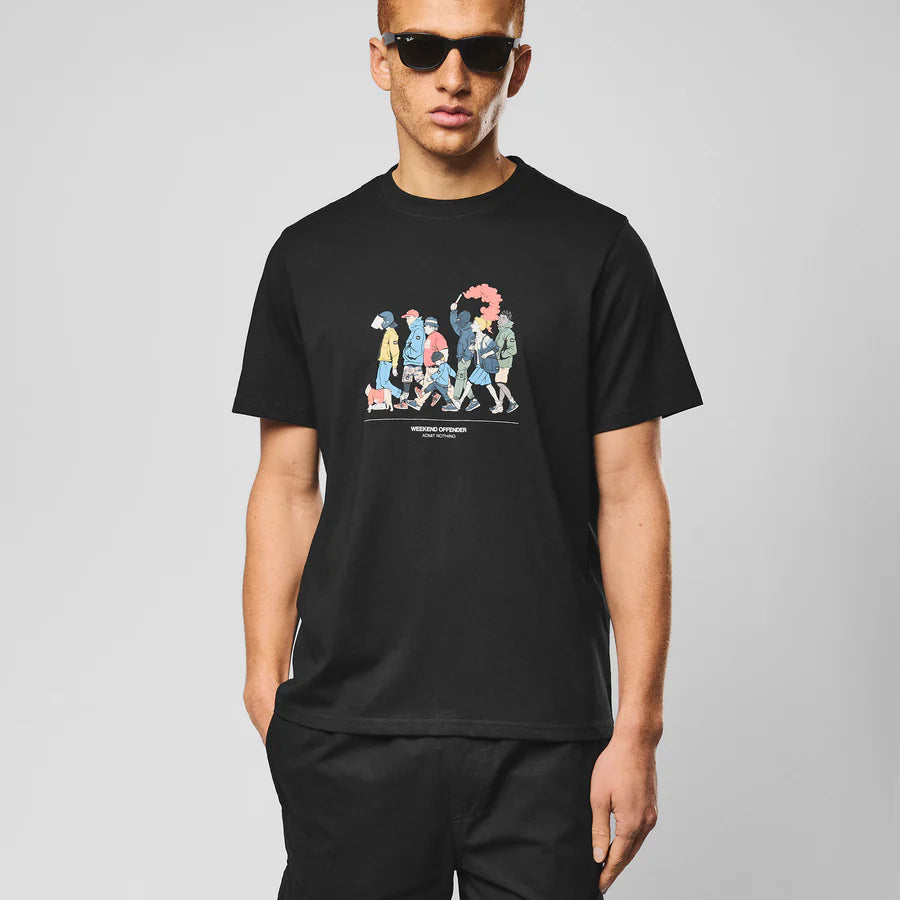 Weekend Offender PT1B10 Everyone Graphic T-Shirt - Black
