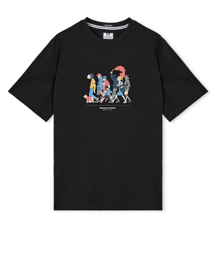 Weekend Offender PT1B10 Everyone Graphic T-Shirt - Black