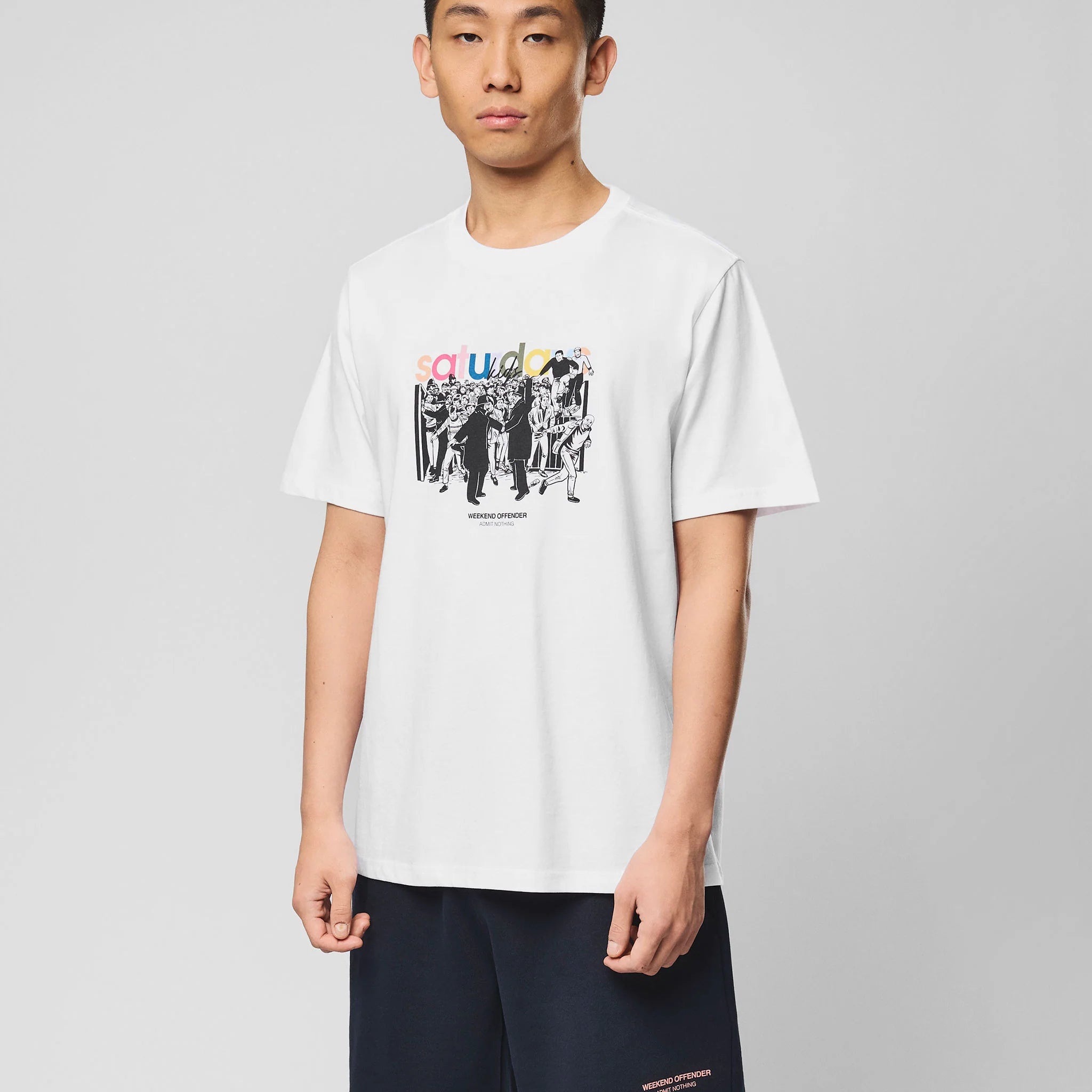 Weekend Offender PT1B12 Saturdays Kids Graphic T-Shirt - White