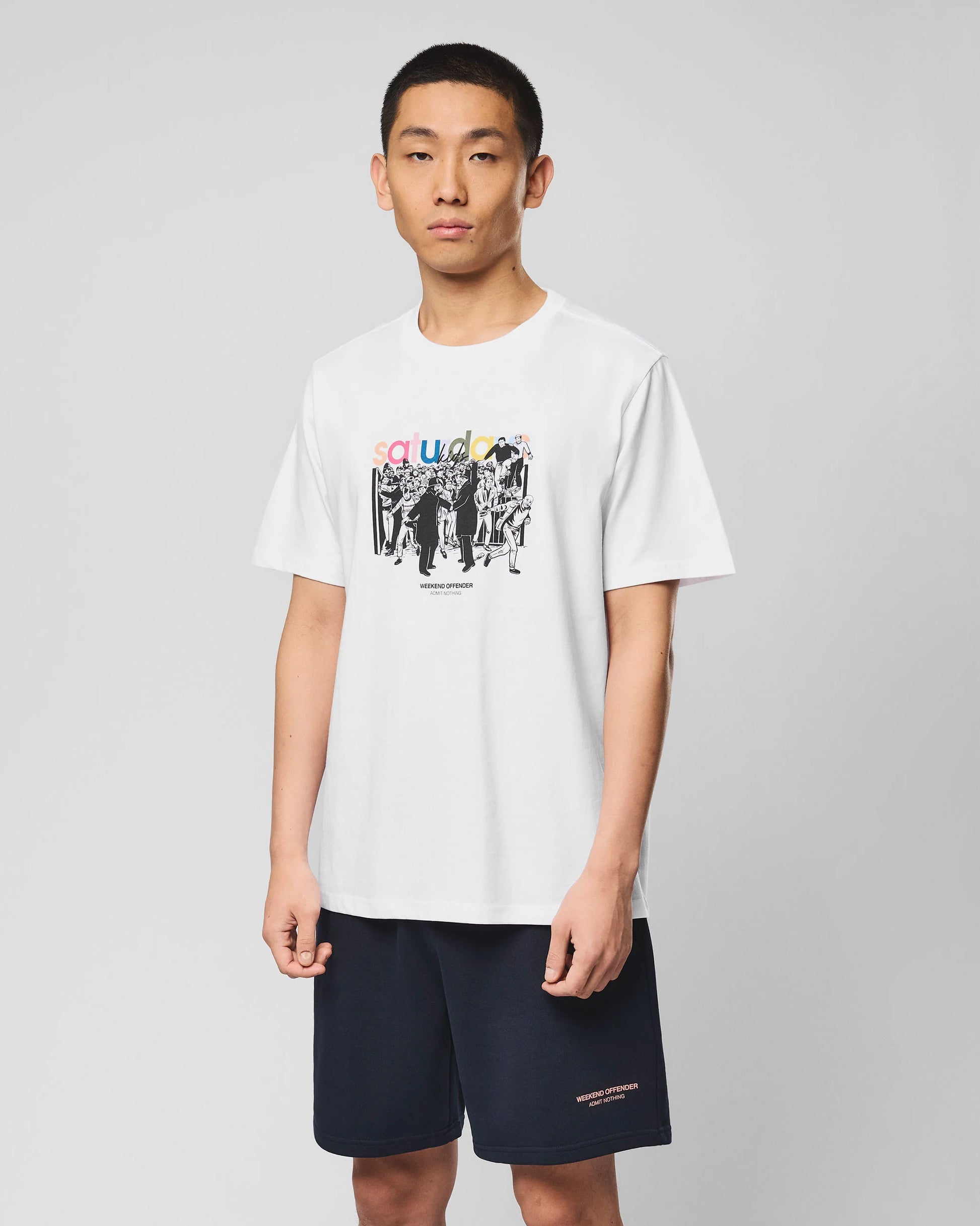 Weekend Offender PT1B12 Saturdays Kids Graphic T-Shirt - White