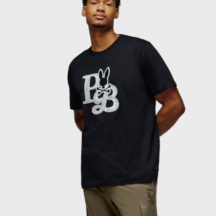 Pscyho Bunny Caine Graphic T-Shirt - Black
