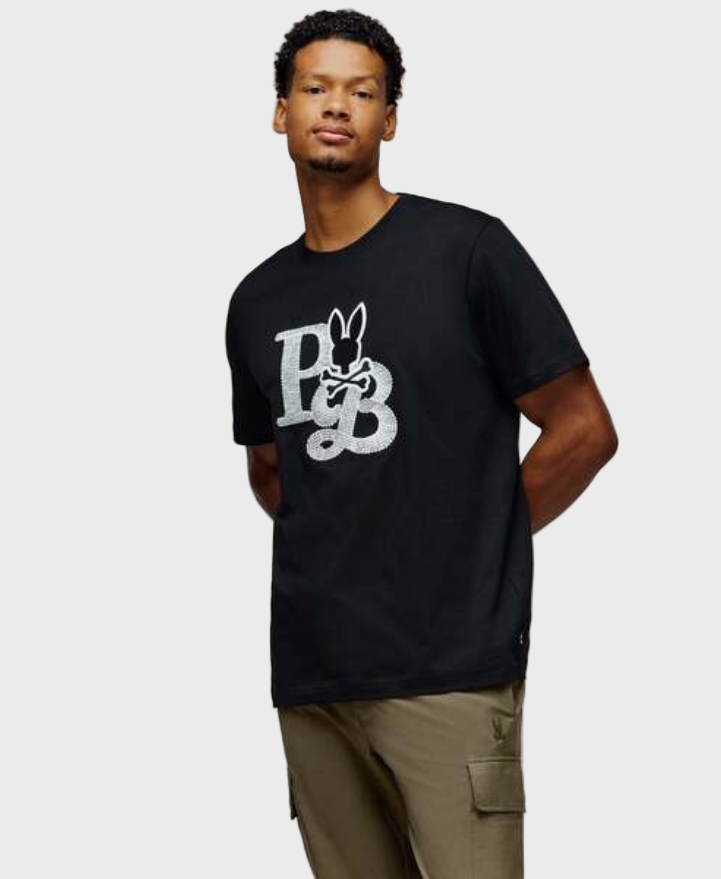 Pscyho Bunny Caine Graphic T-Shirt - Black