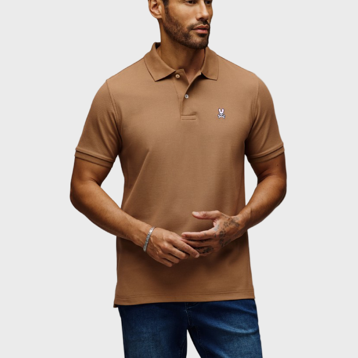 Psycho Bunny Classic Pique Polo Shirt Toasted Coconut