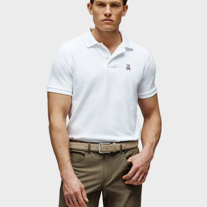 Psycho Bunny Classic Pique Polo Shirt White