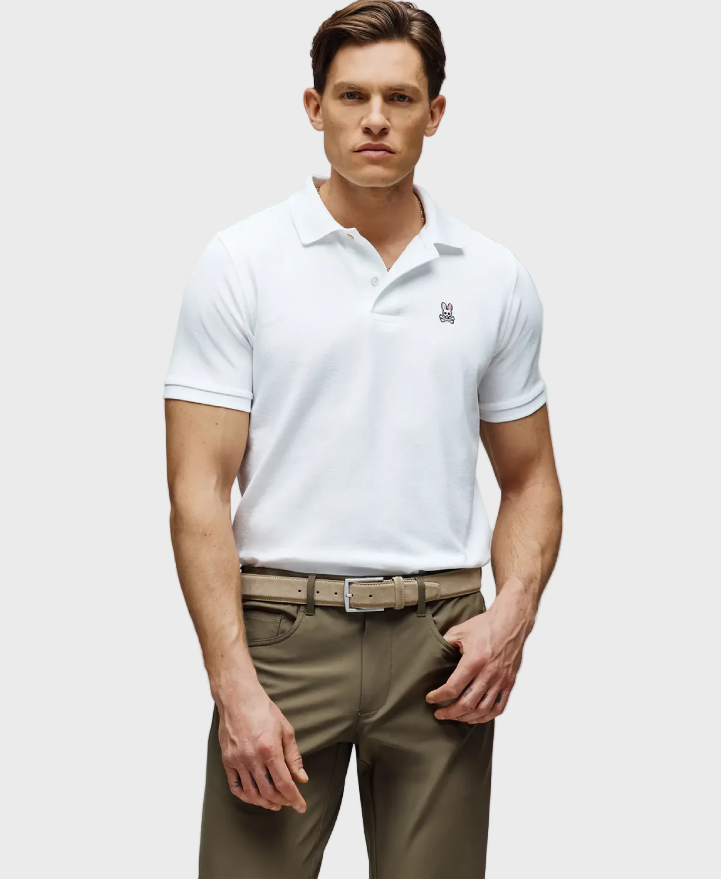 Psycho Bunny Classic Pique Polo Shirt White