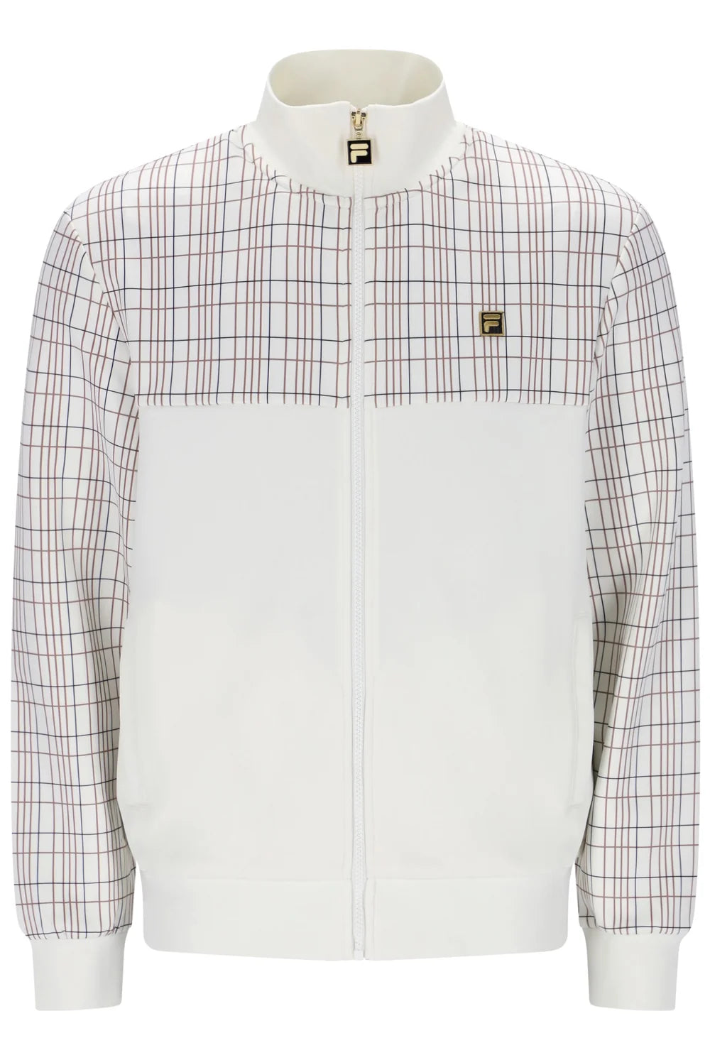 Fila FW26M6014 Regan Printed Track Jacket W/ Bamboo Badge 129 - White Down