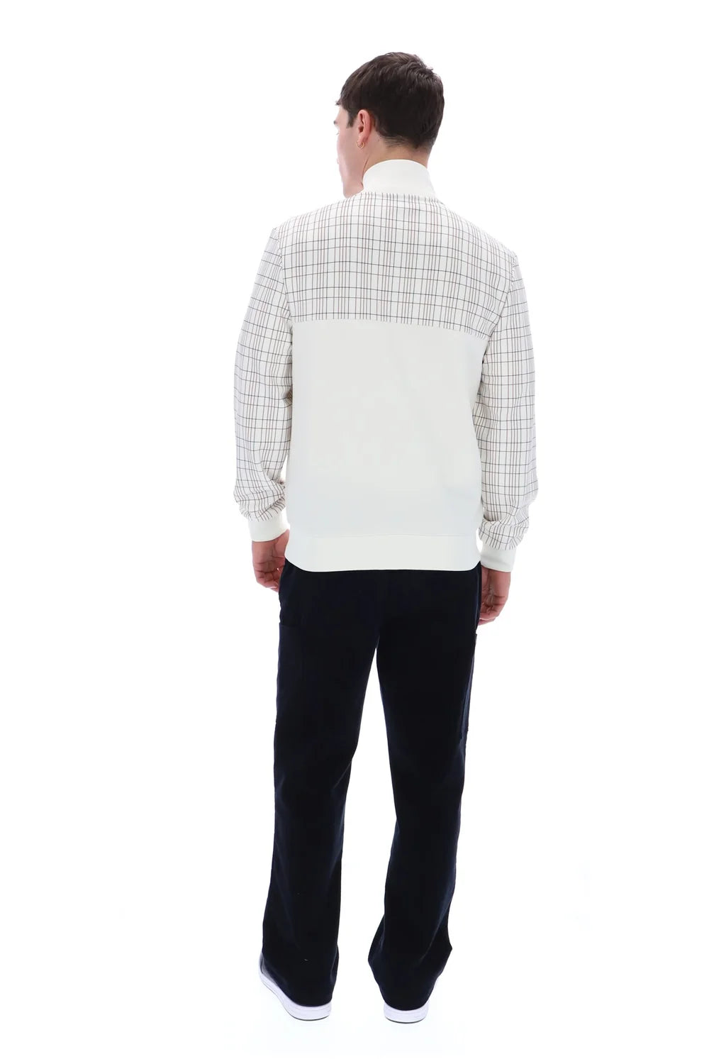 Fila FW26M6014 Regan Printed Track Jacket W/ Bamboo Badge 129 - White Down