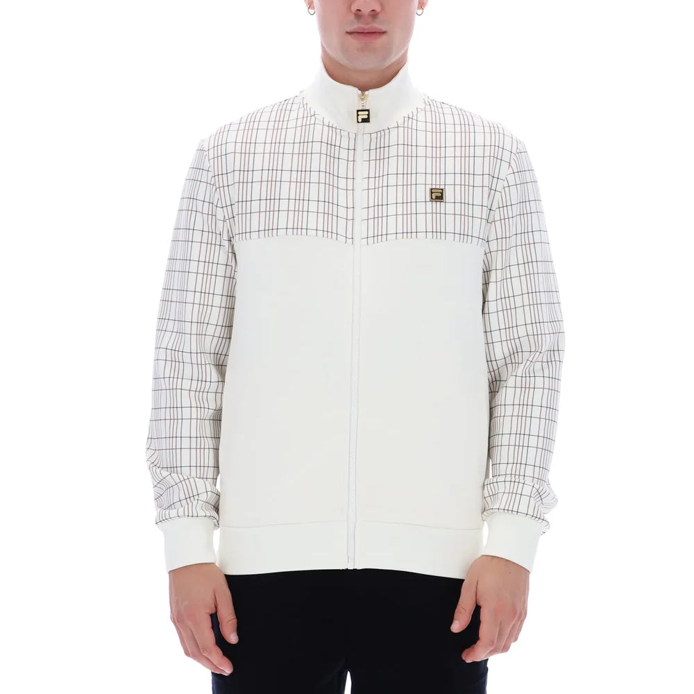 Fila FW26M6014 Regan Printed Track Jacket W/ Bamboo Badge 129 - White Down