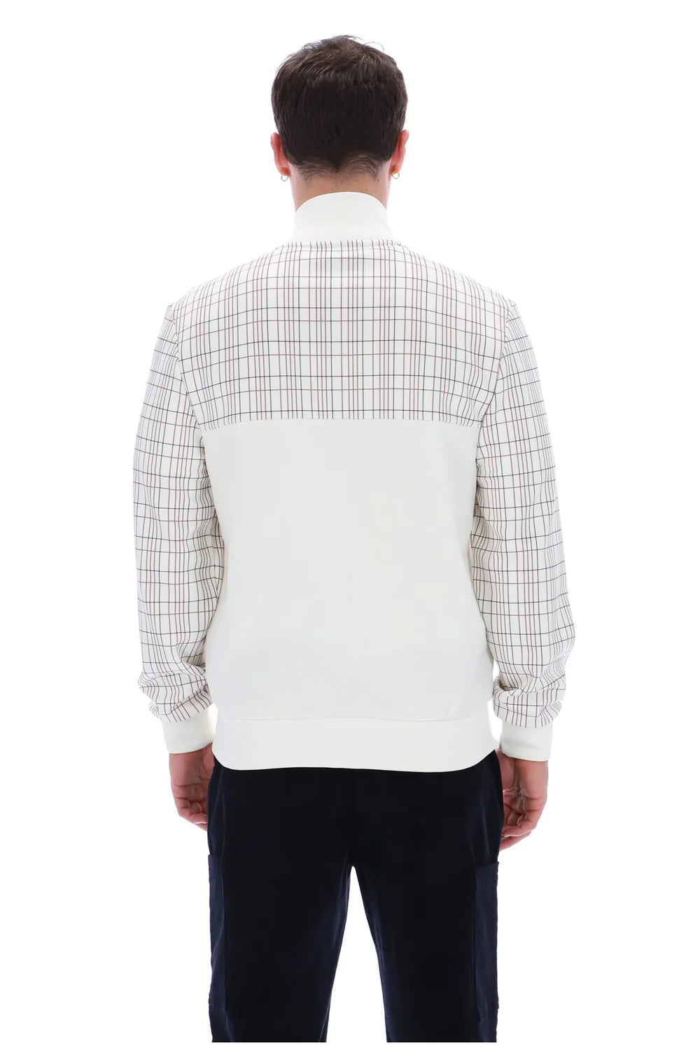 Fila FW26M6014 Regan Printed Track Jacket W/ Bamboo Badge 129 - White Down