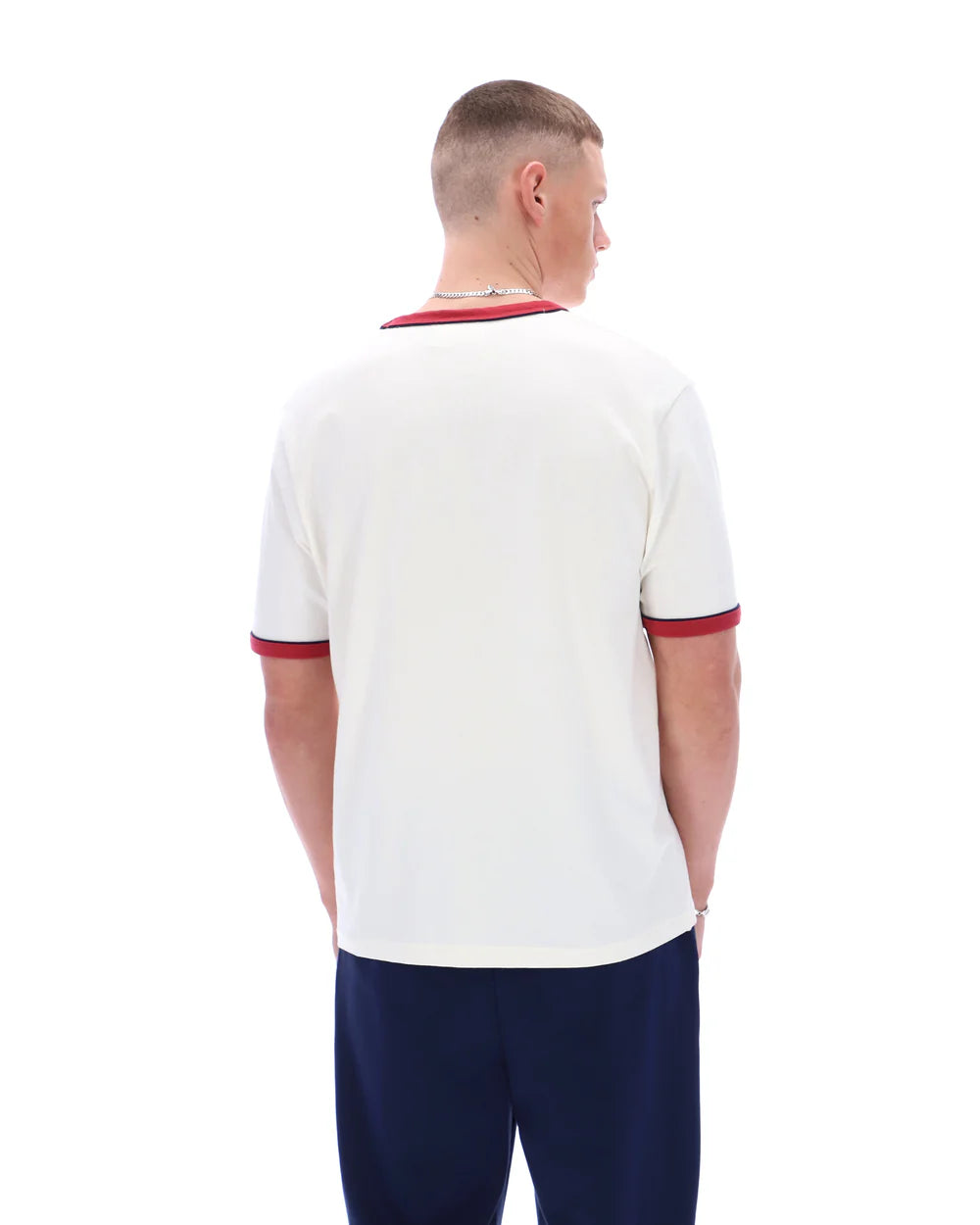 Fila SS26MH046 Rosario T-Shirt 130 - Gardenia/Garnet/Fila Navy